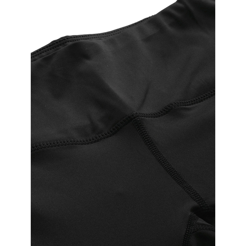 Solid Black Side Striped Yoga Capri Pants